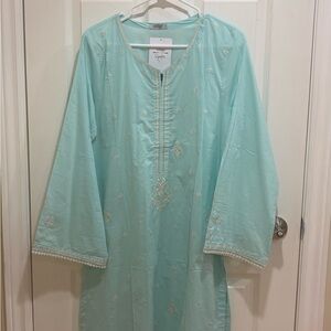 Light Blue Embroidered Tunic